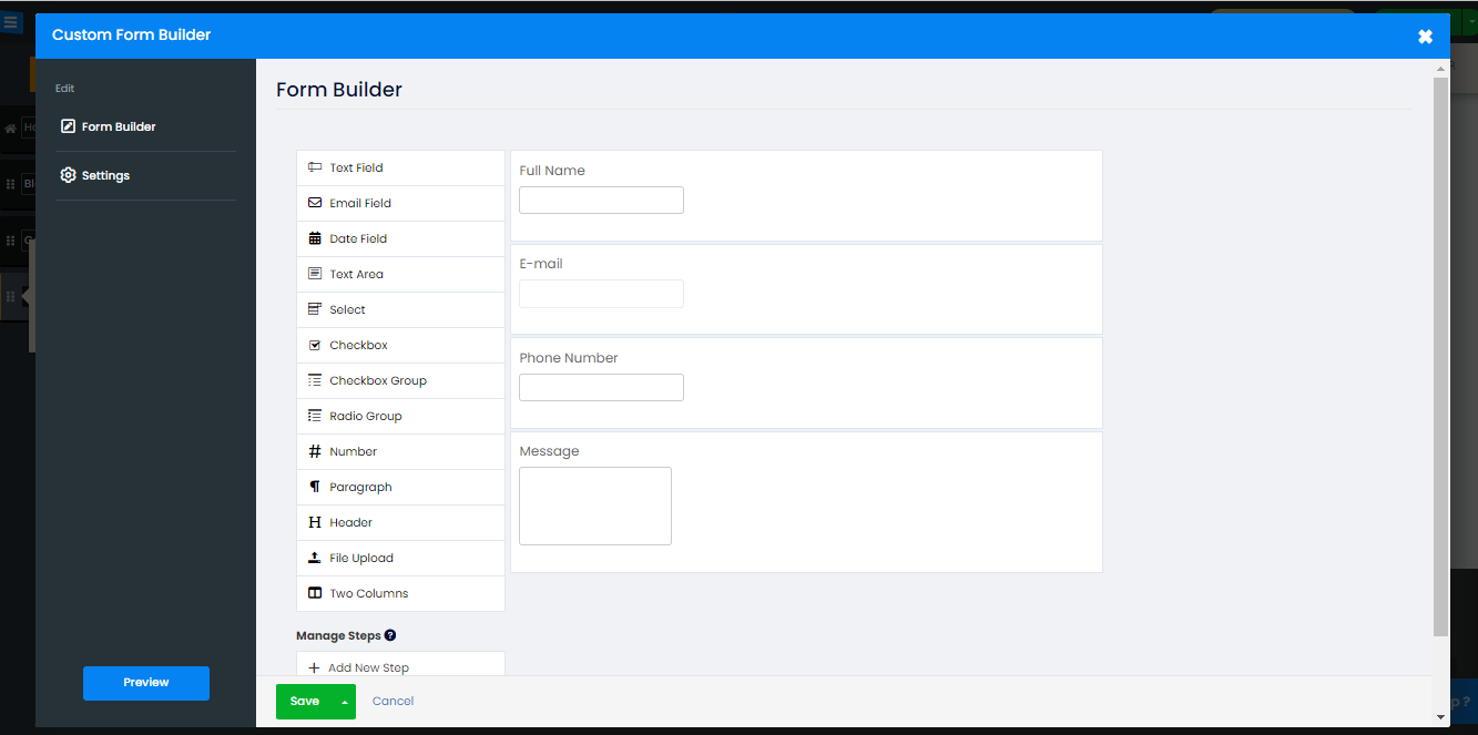 Site123 Form builder for creating forms