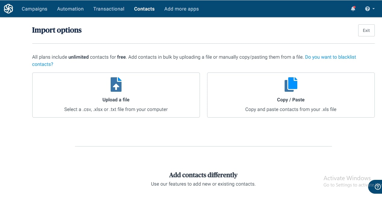Brevo mailing list upload