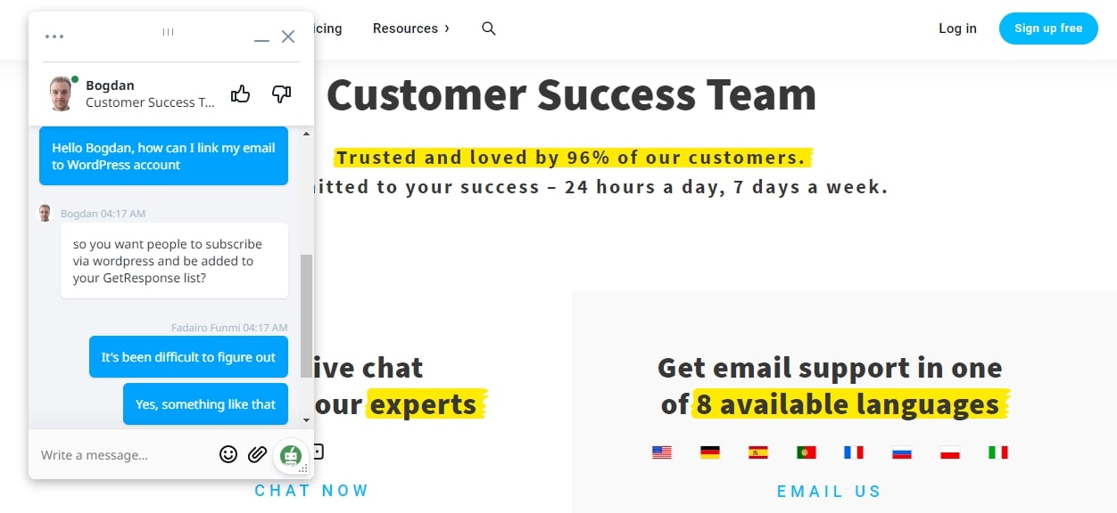 GetResponse Customer Support