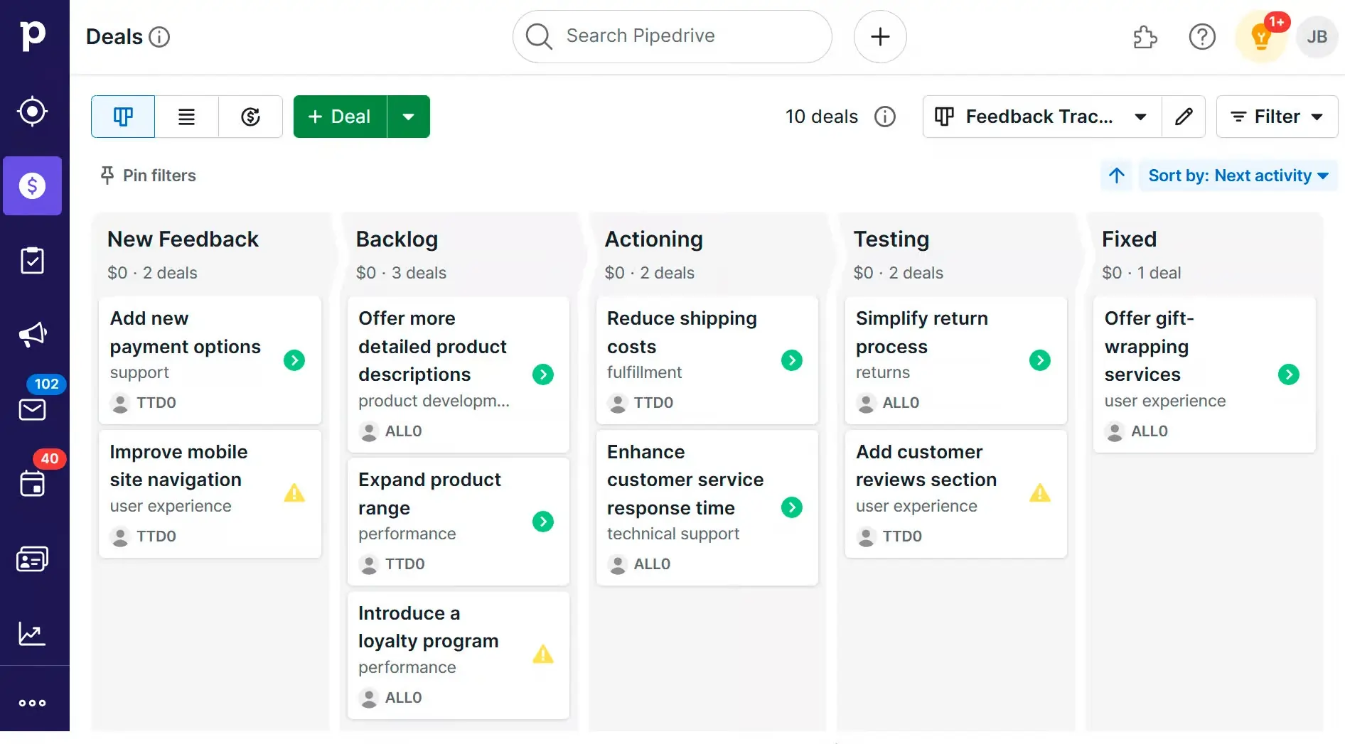 Pipedrive Built-in Task Manager 
