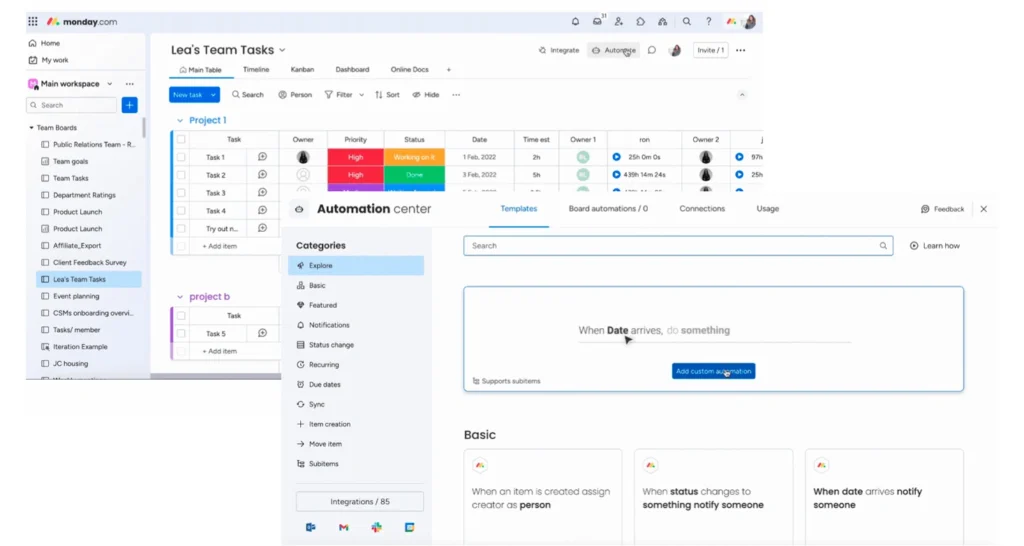 Monday.com Automations