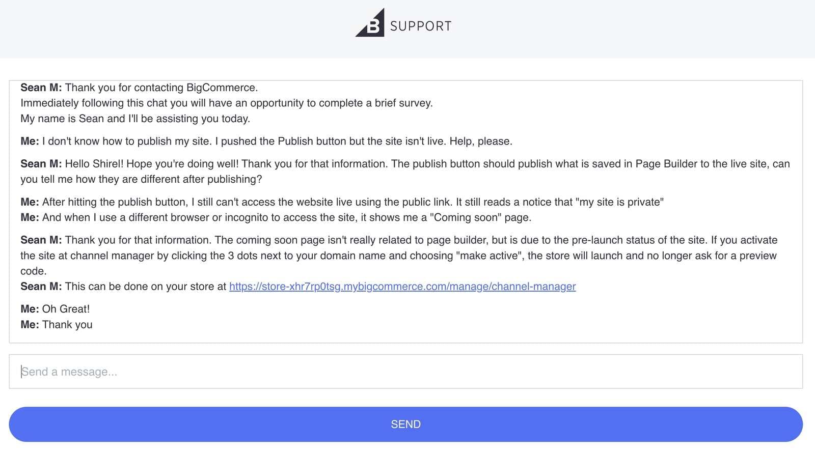 BigCommerce live chat