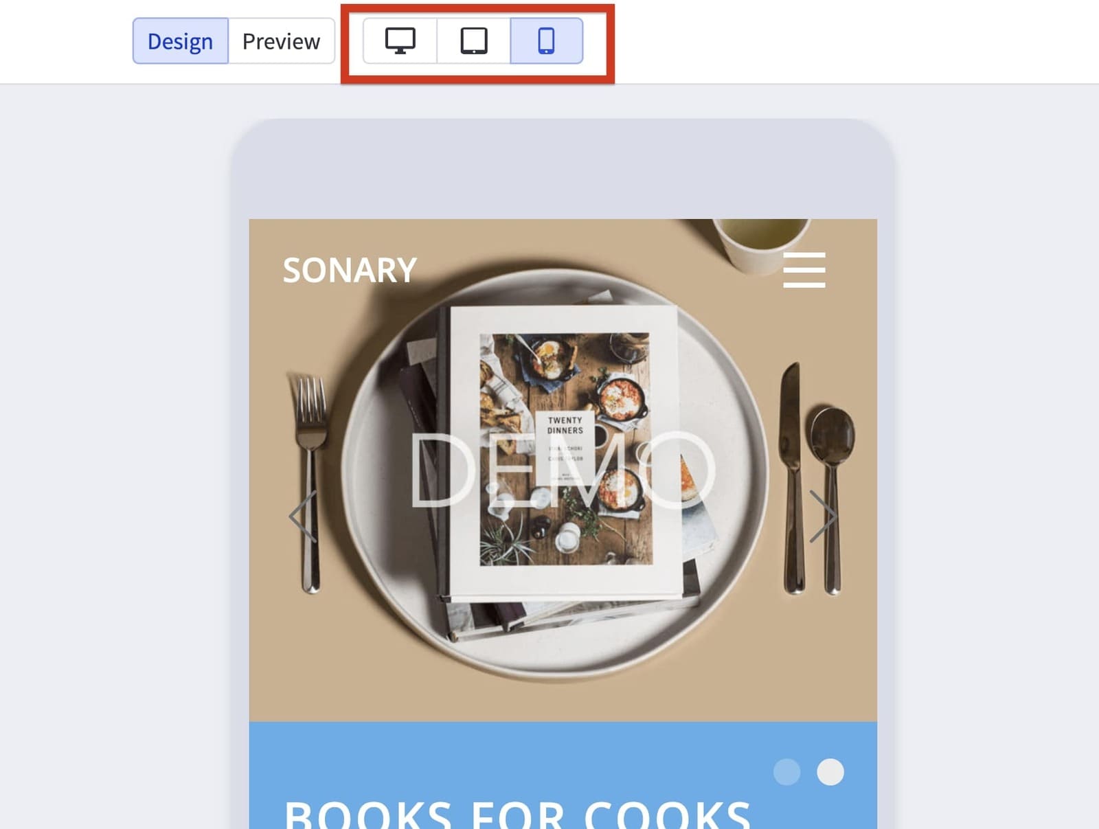 BigCommerce mobile page