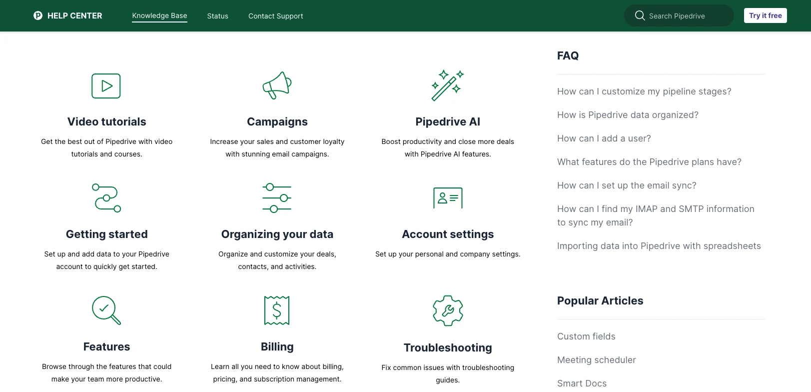 Pipedrive knowledge base