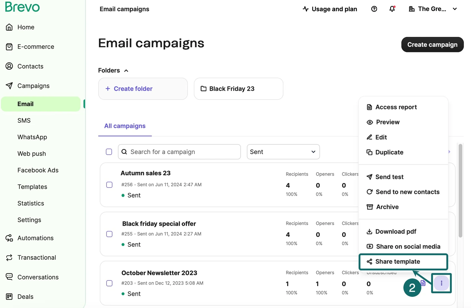 Brevo campaign analytics