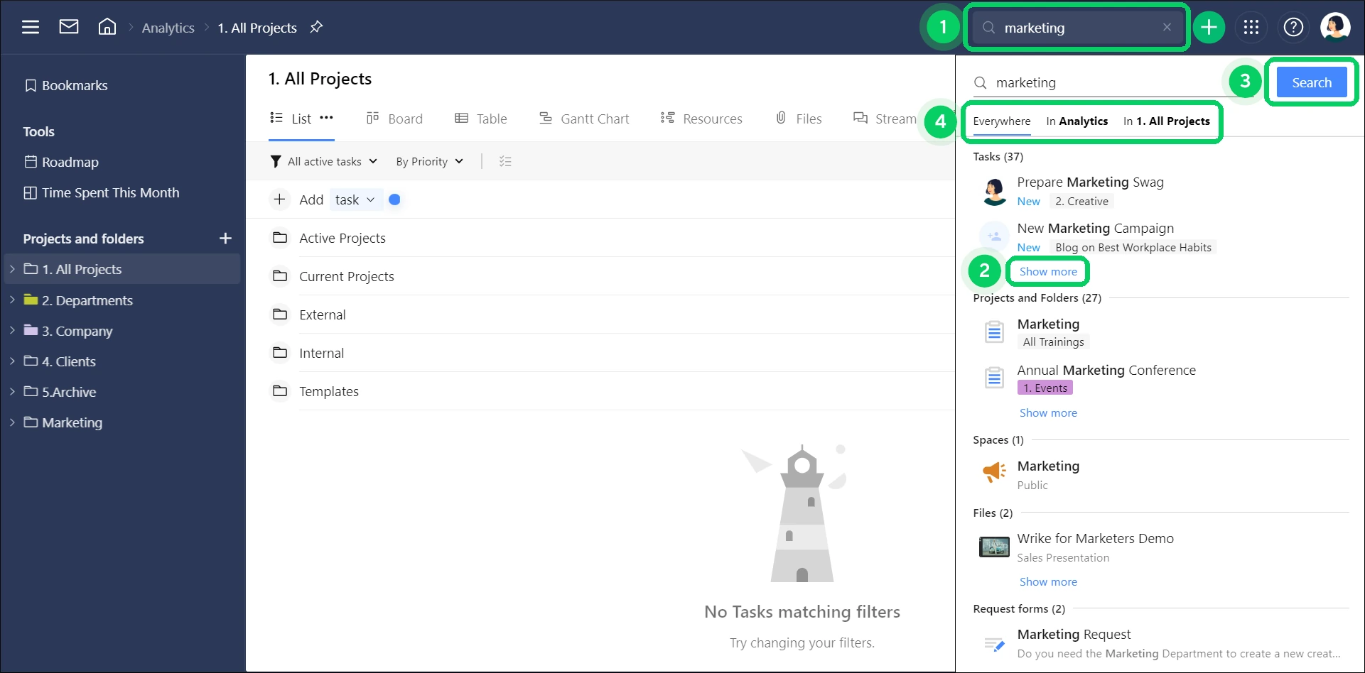 Wrike search