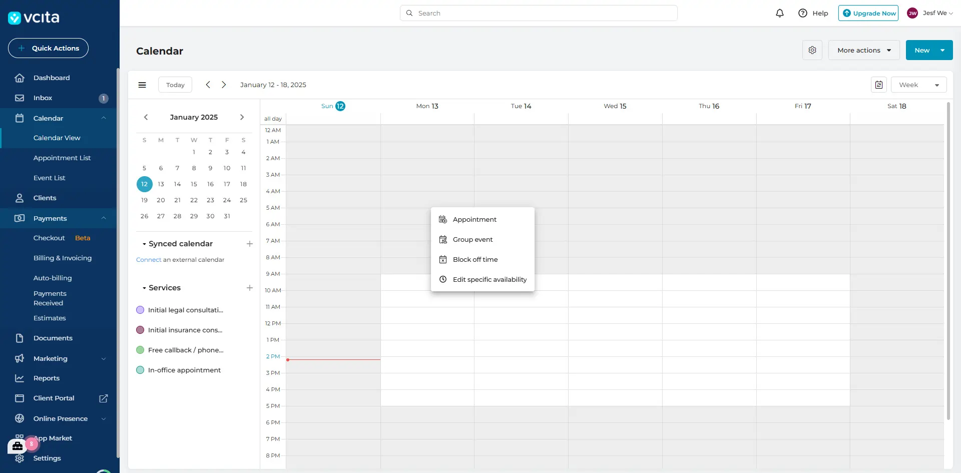 vCita Scheduling and Calendar