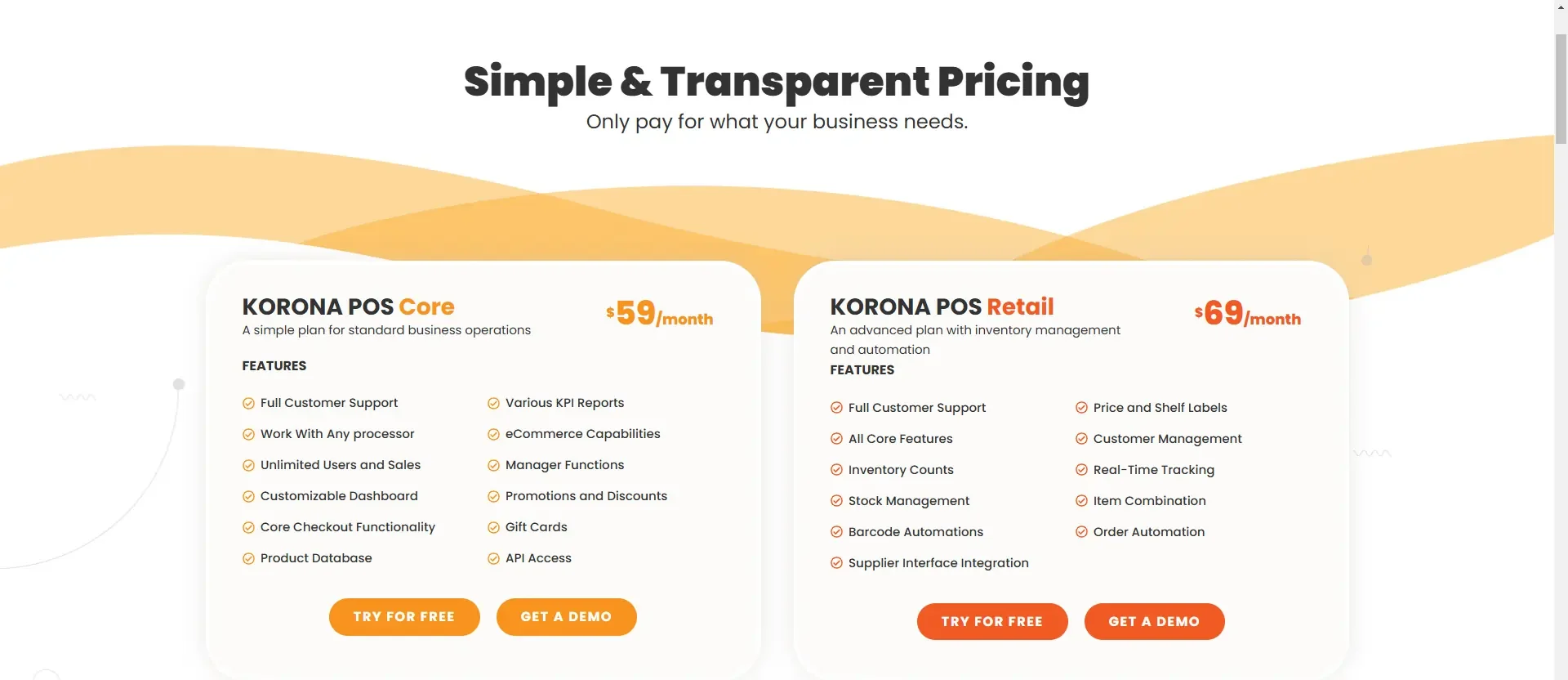 KORONA Pricing 