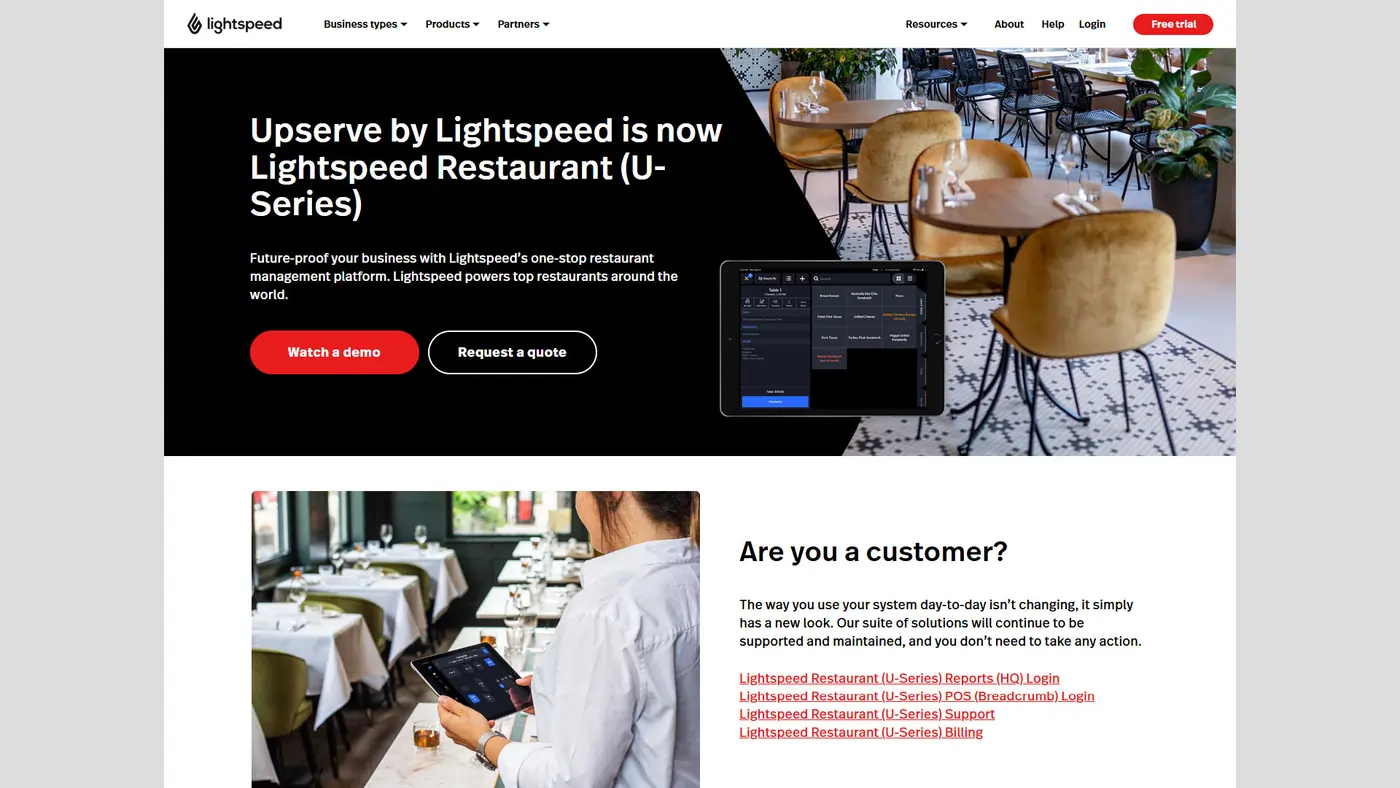 Upserve homepage