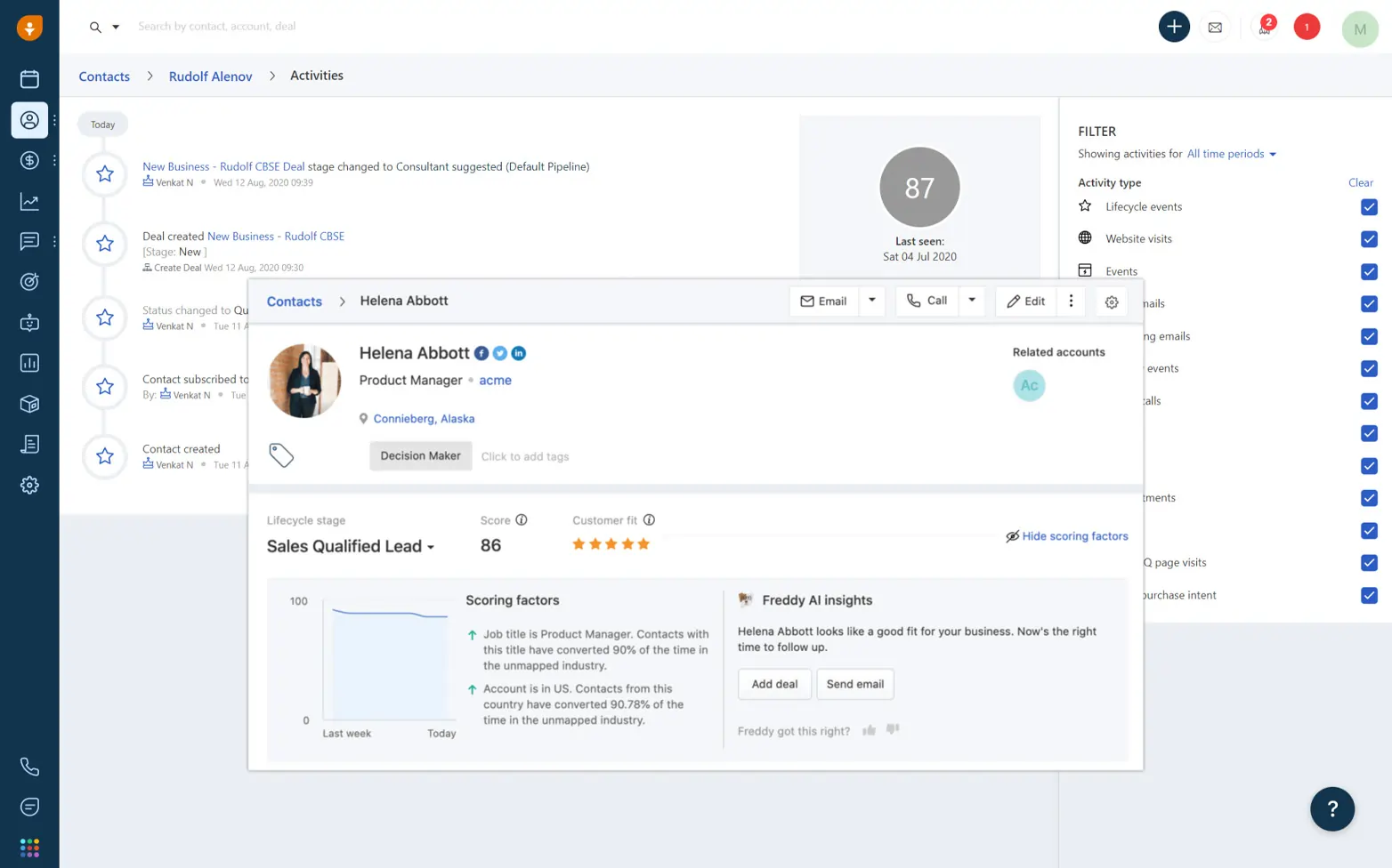 Freshsales Contact Management 