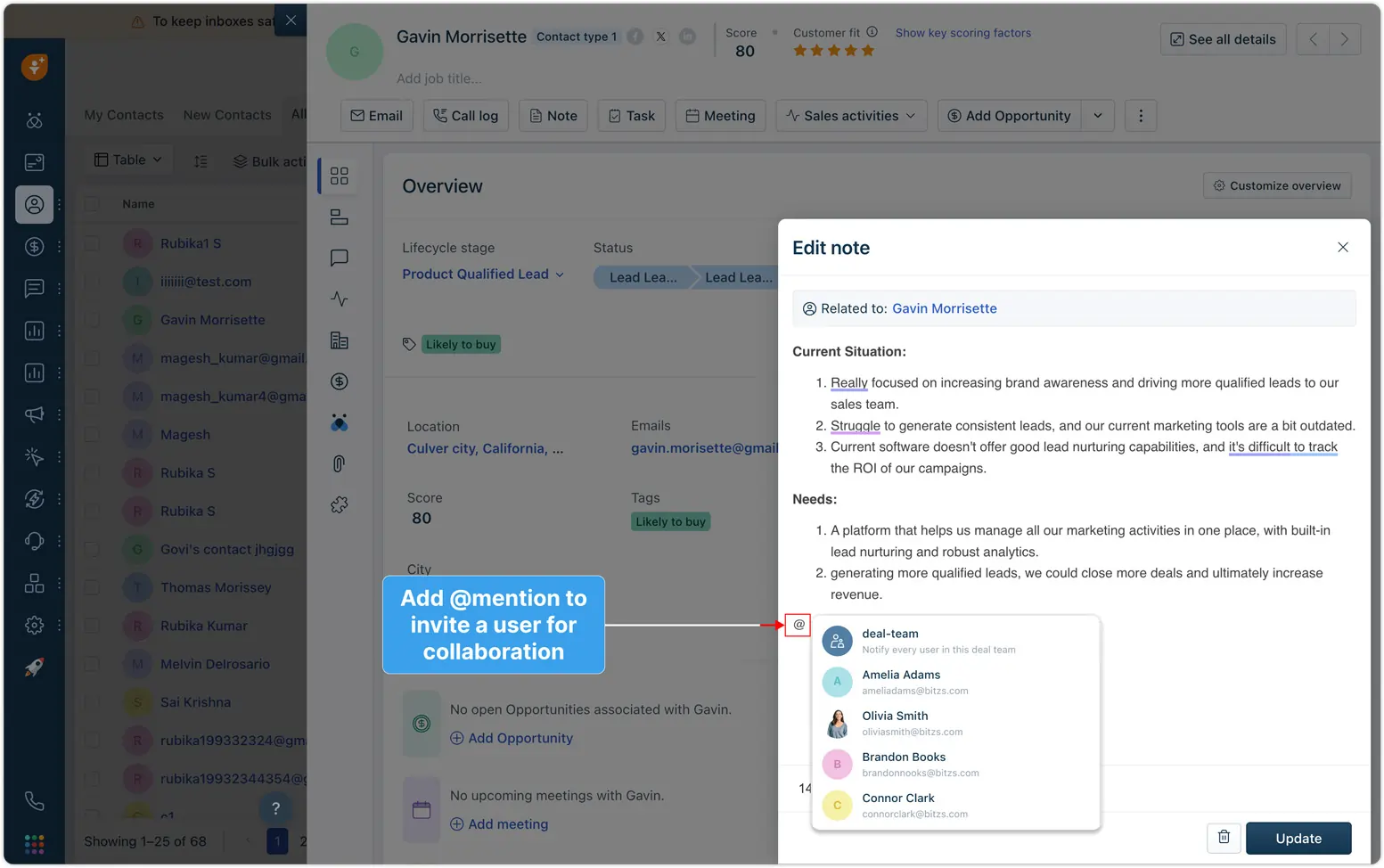 Freshsales Collaborative Data