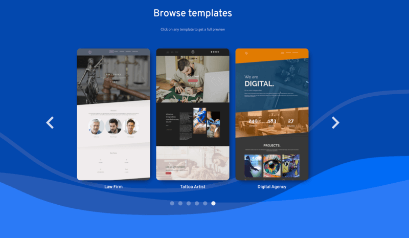 IONOS Template selection