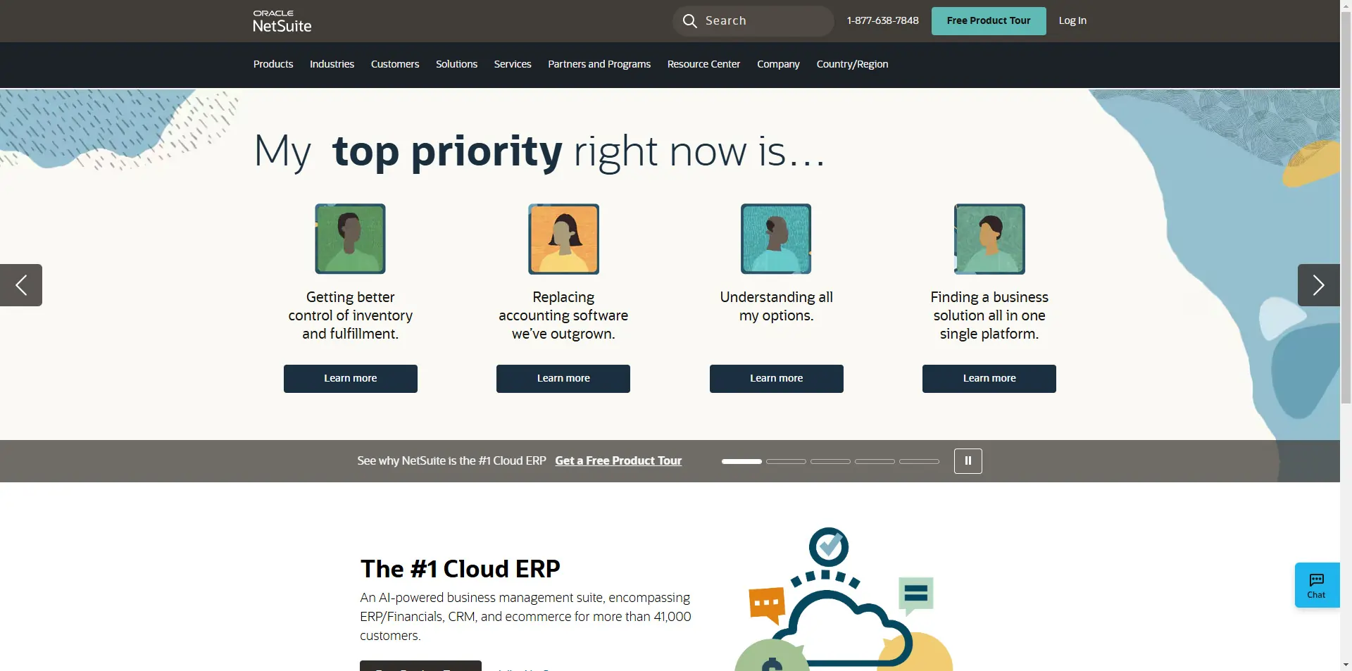 Oracle Netsuite Homepage