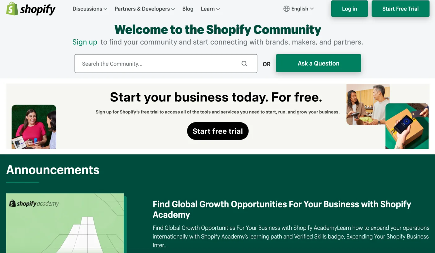 Shopify e-commerce platform community forum