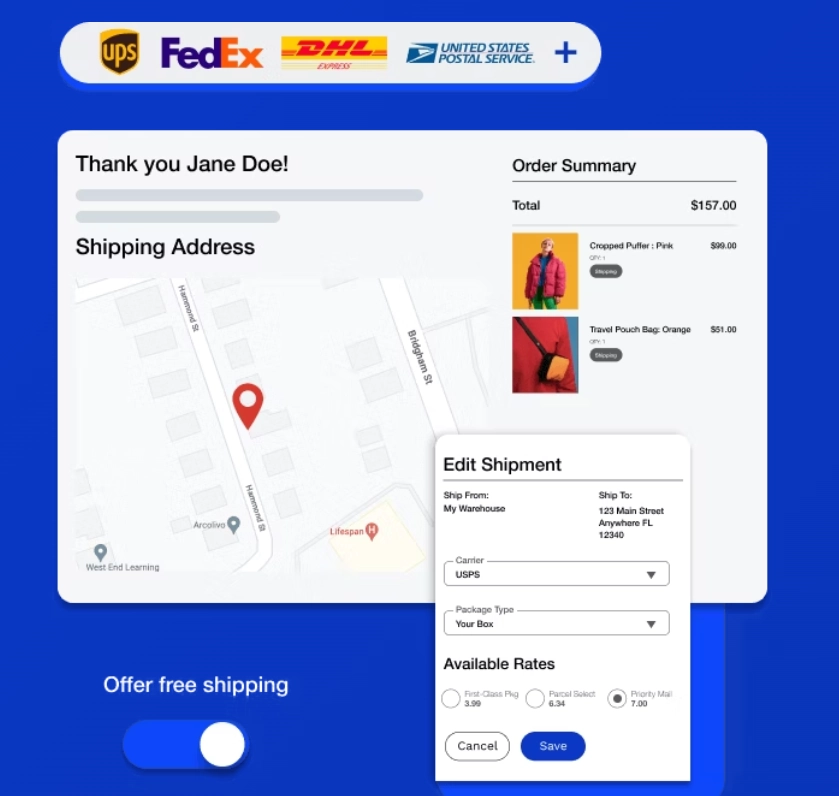 web.com shipping info