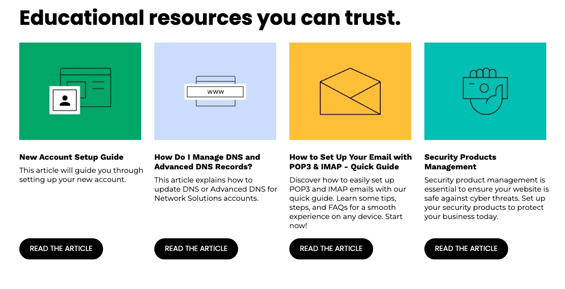Network Solutions FAQ section