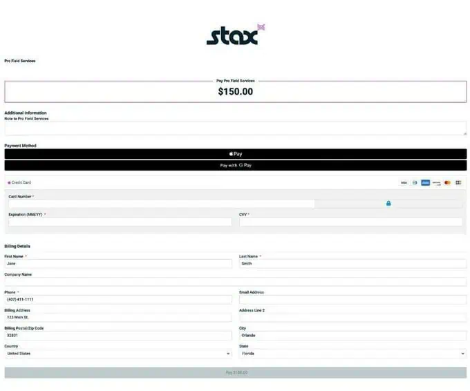 stax Hosted Payment Pages 