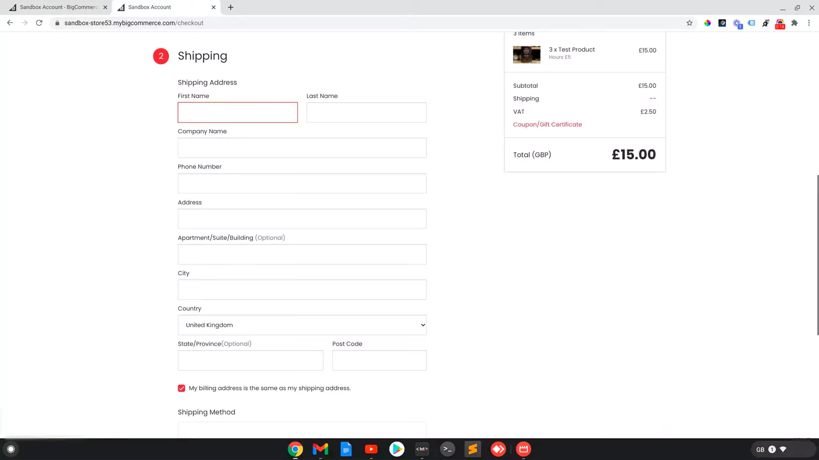 Single-page-checkout