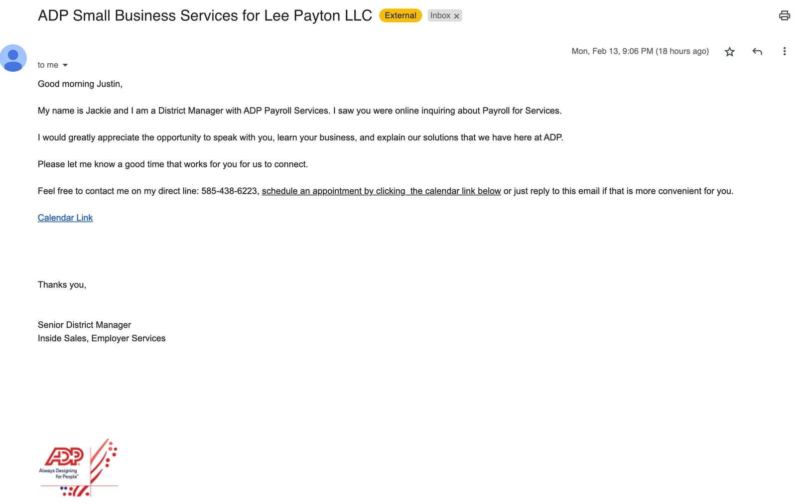 ADP Email support
