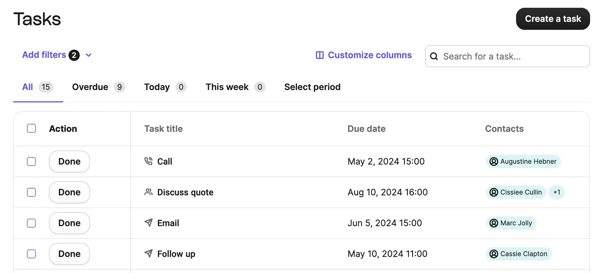 sendinblue Task Management 
