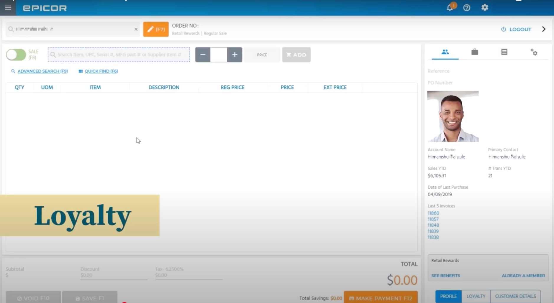 Epicor POS loyalty program