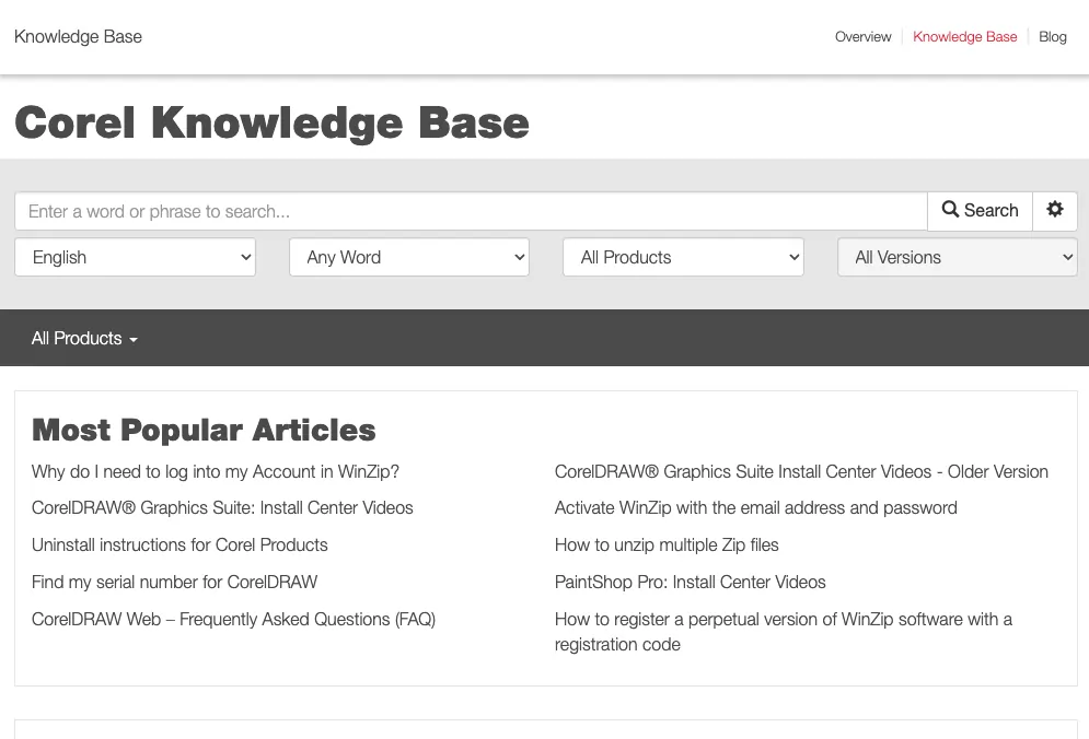 CorelDraw knowledge center