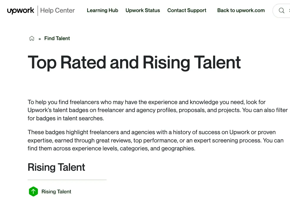 rising talent Upwork