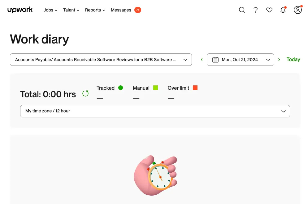 Upwork work diary