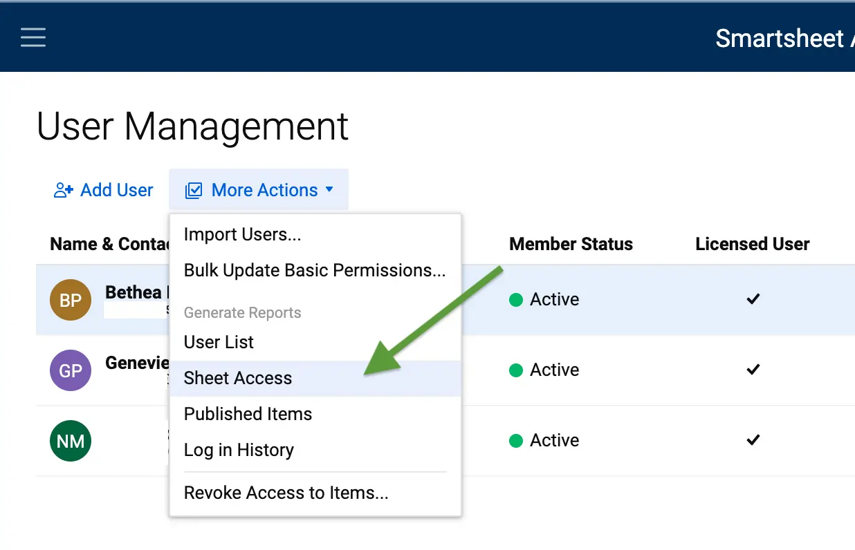 Smartsheet User Access and Permissions 