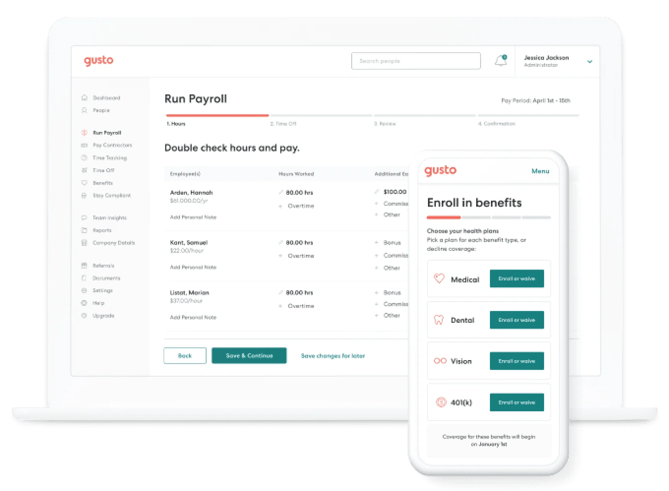 Gusto Payroll Benefits