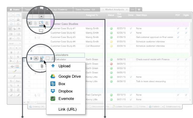 Smartsheet file sharing