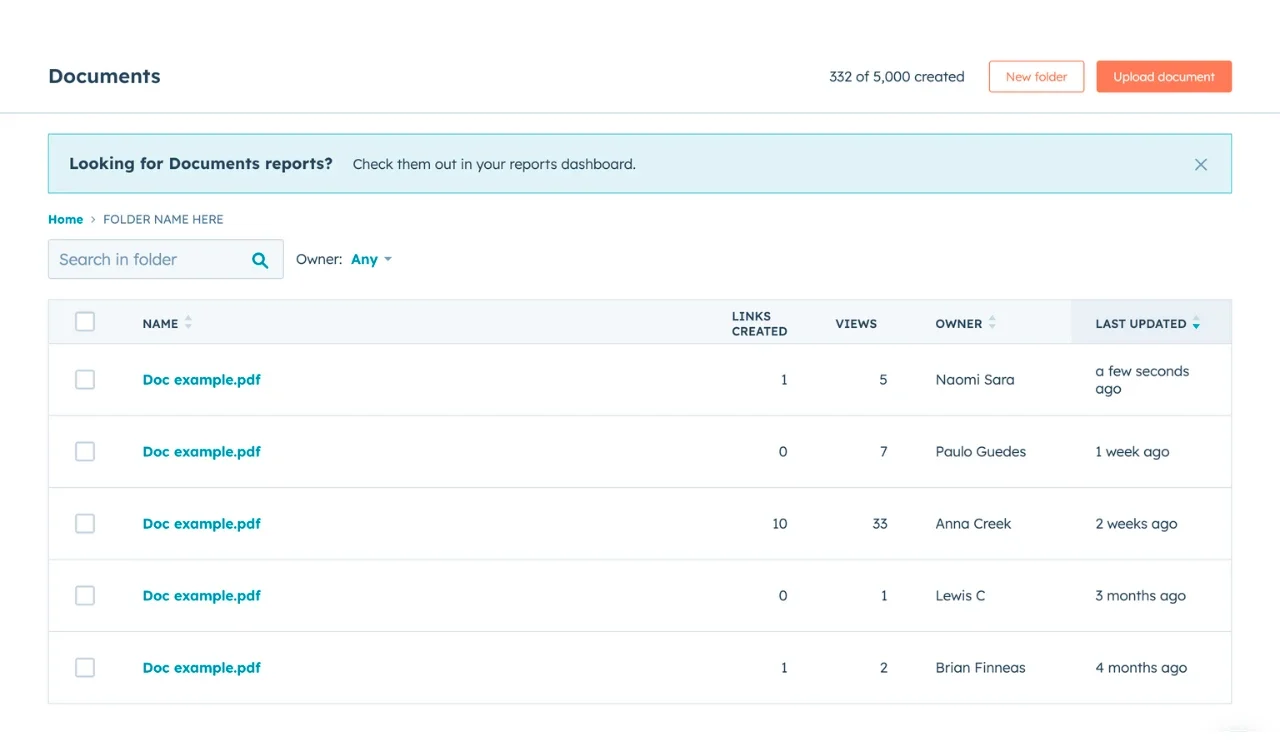 Hubspot File Sharing & Document Management 