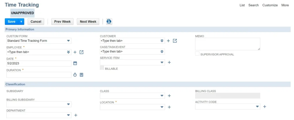 Netsuite Time Tracking & Productivity Insights