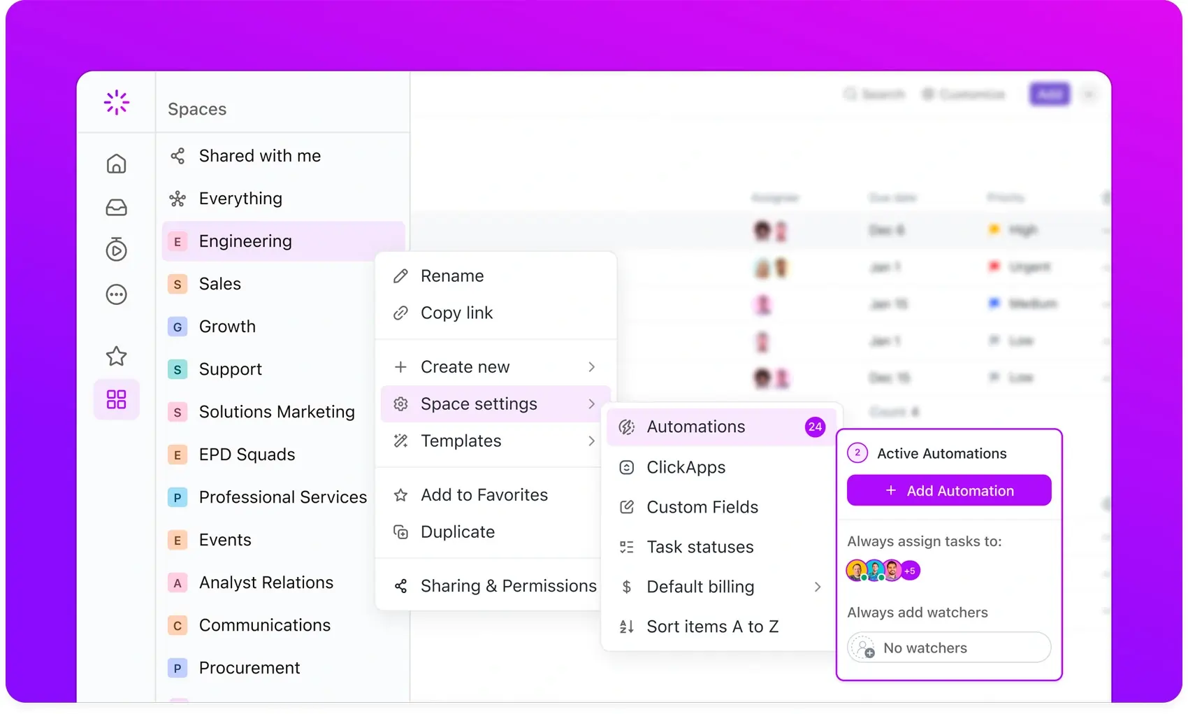 ClickUp Automations 