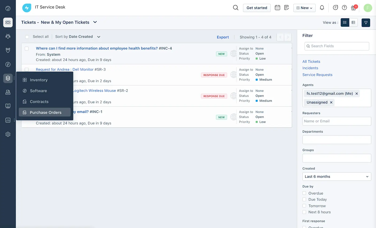 FreshService Order Tracking