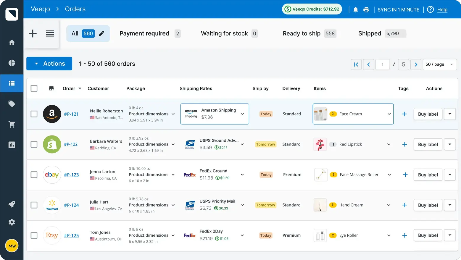 Veeqo Multi-sales channels