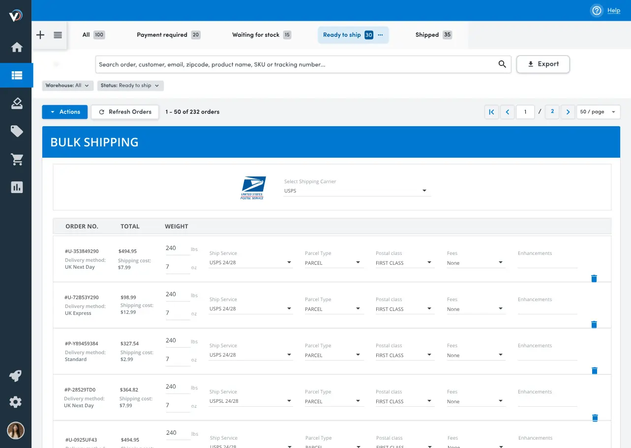 Veeqo Management of Shipping