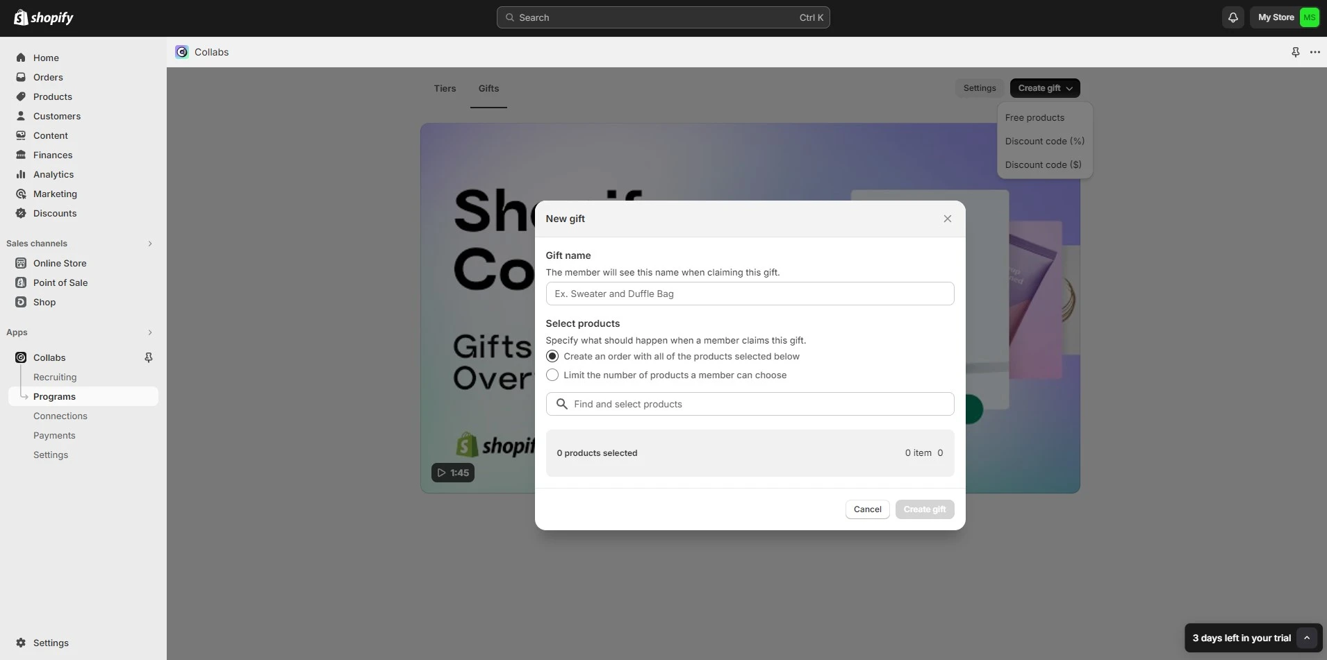 Shopify Gifts
