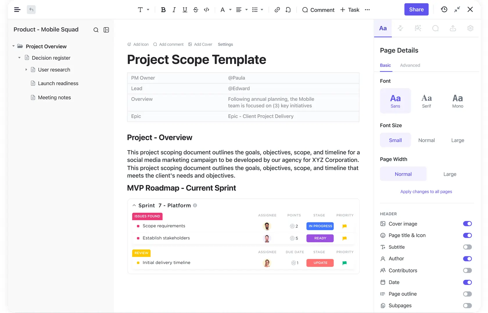 Clickup Document collaboration