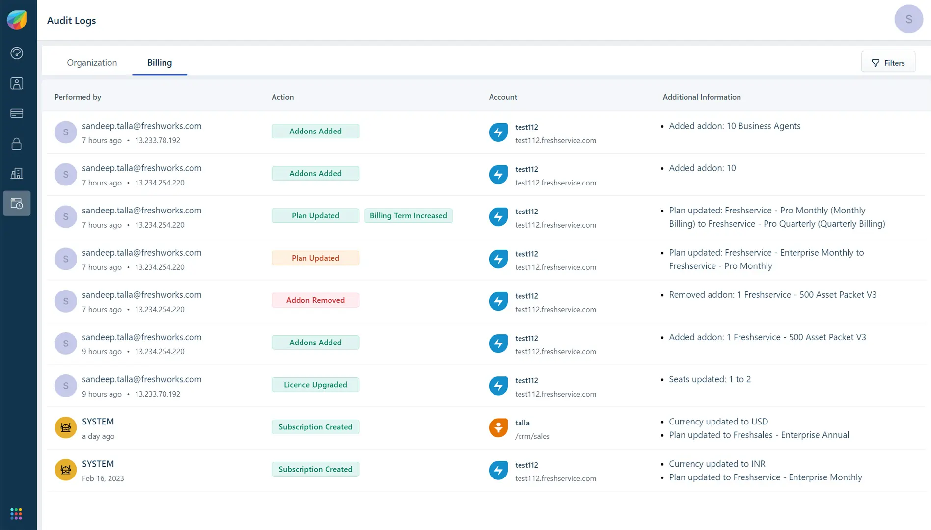 freshservice Billing & Invoicing