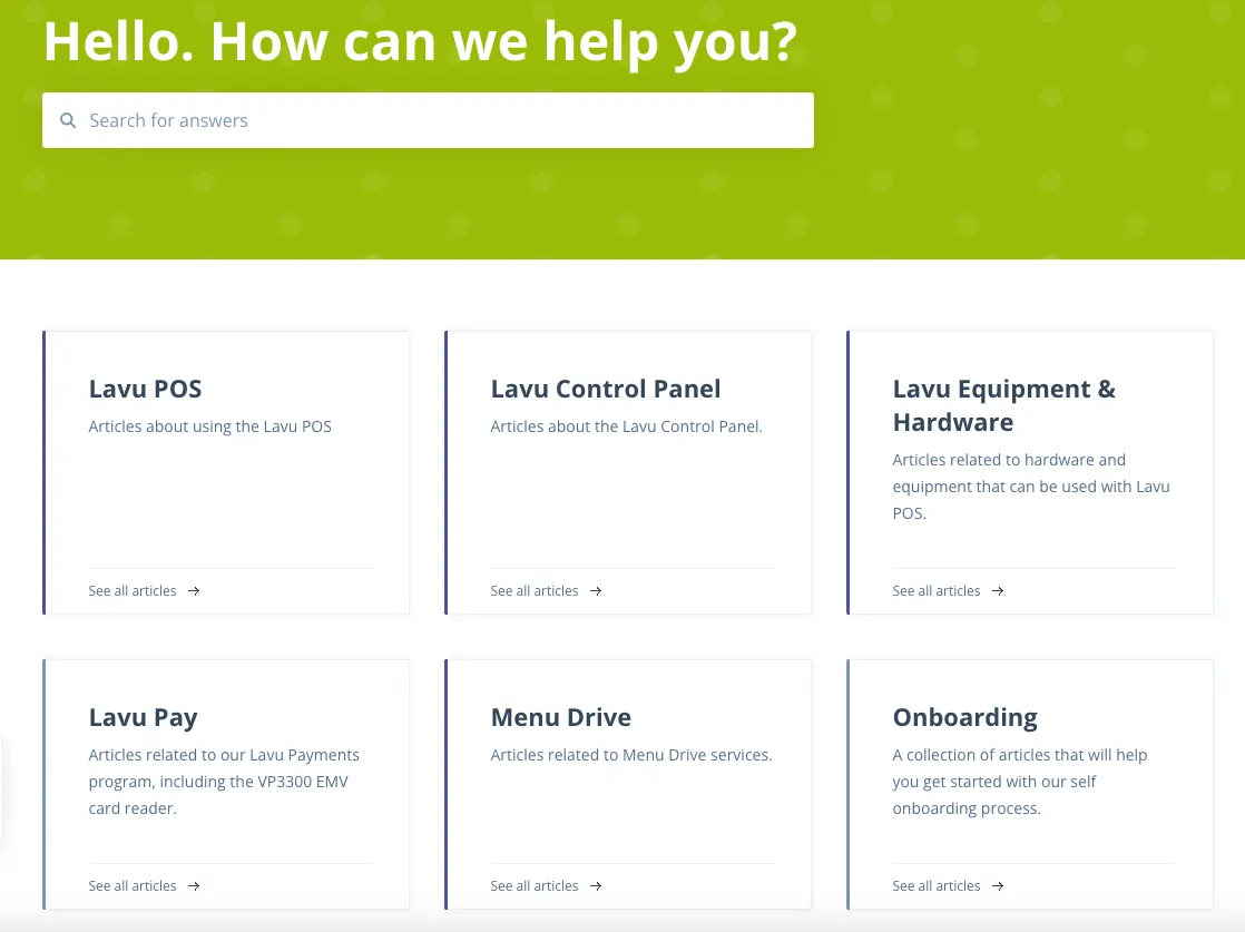 Lavu customer support