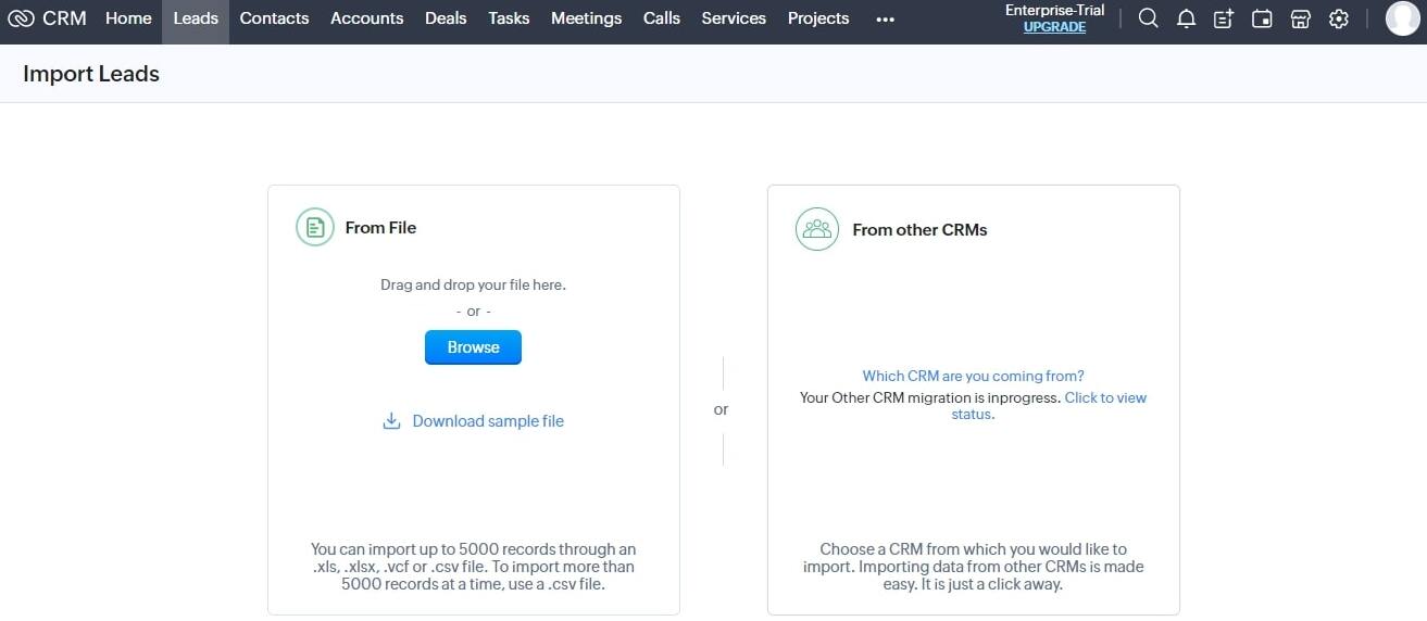 Zoho Contact Import