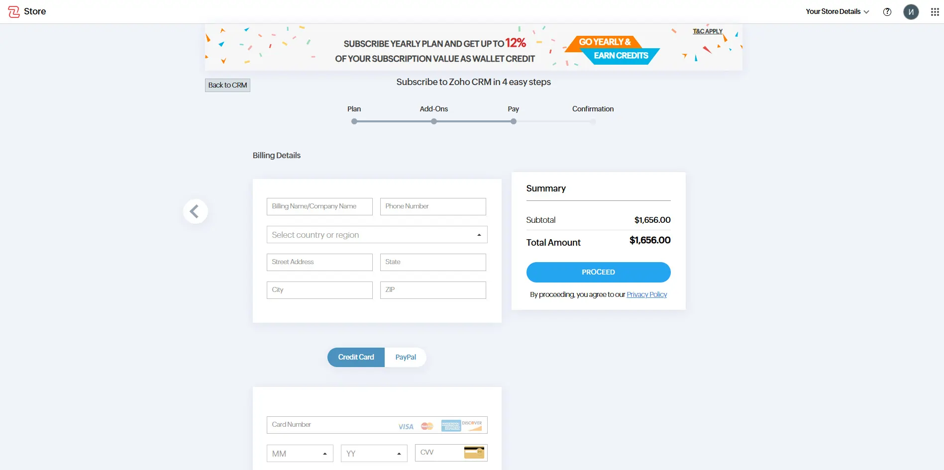 ZOHO Subscription process 3