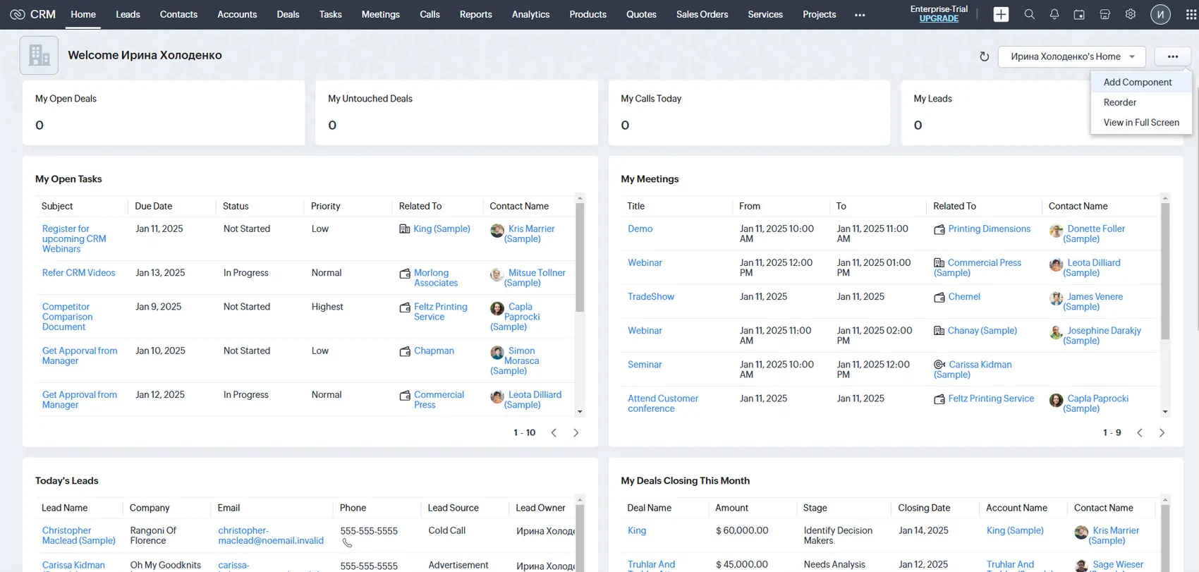 ZOHO Dashboard