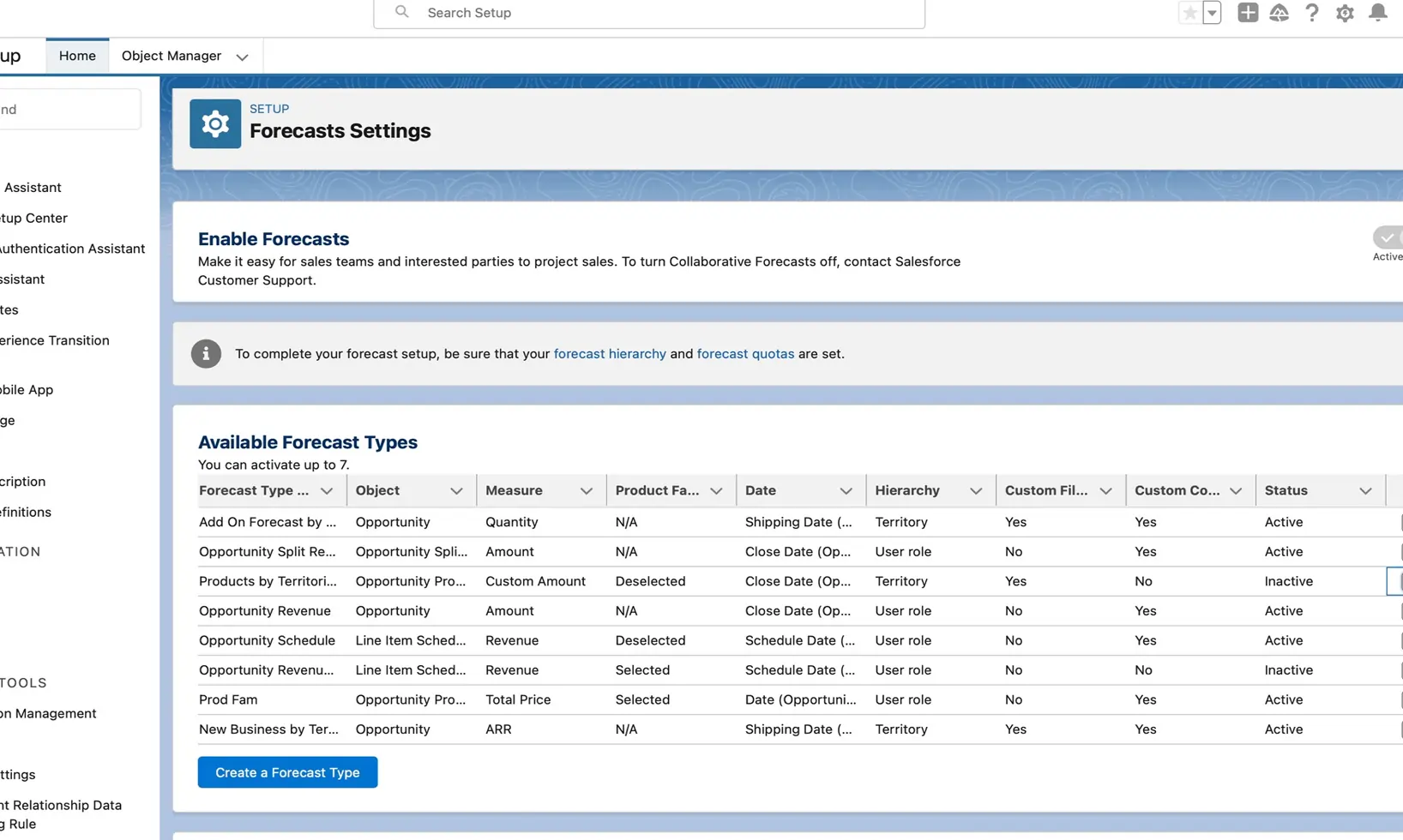 Salesforce Forecasting