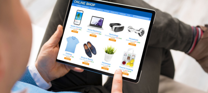 man shopping on an ecommerce store