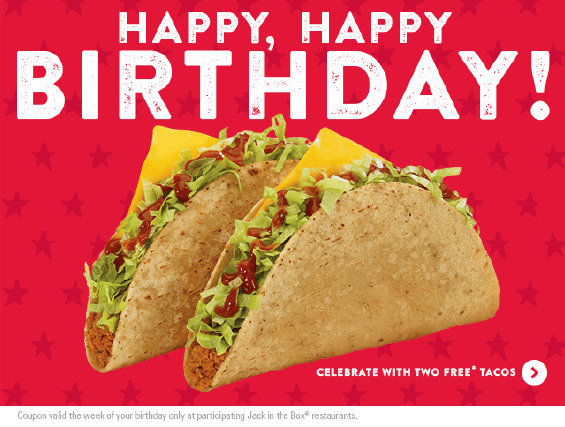 Happy Birthday personal email with tacos