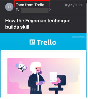 Sign up email from Taco Trello bot