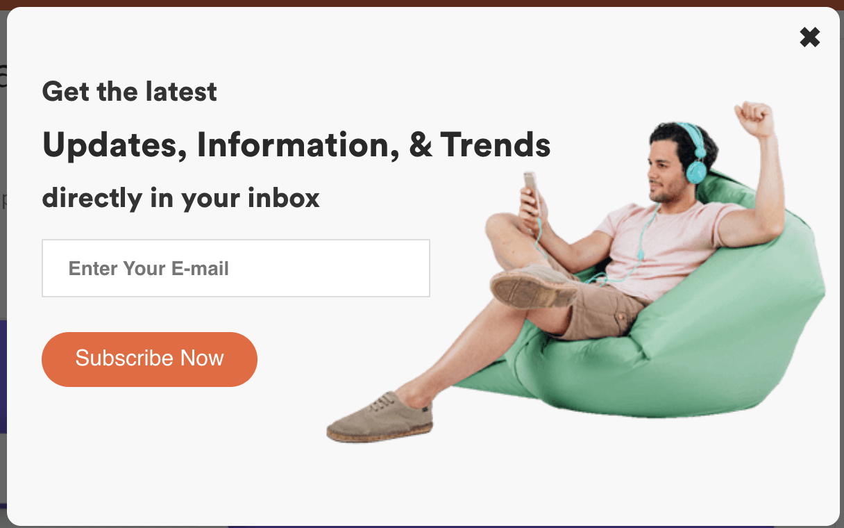 Subscription personal email for updates and information