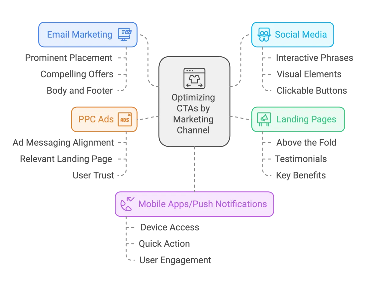 CTA per marketing channel
